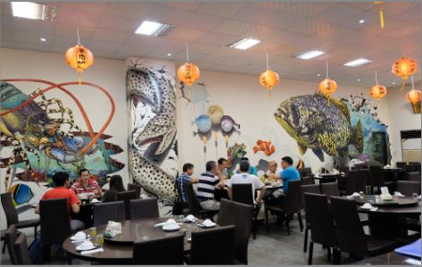 宿松海鲜餐厅墙体彩绘